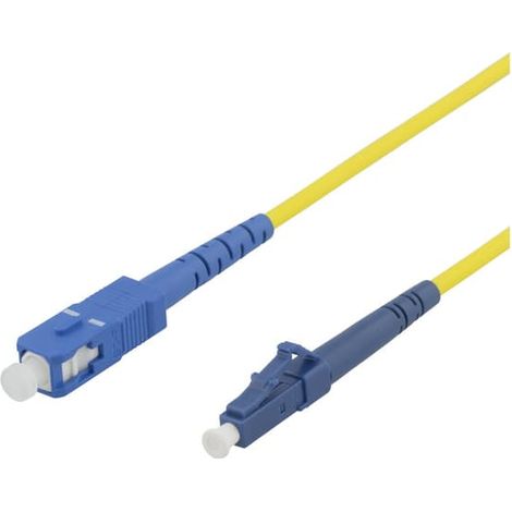 Jarretière fibre optique OS1/2, LC-SC, 9/125, monomode, 10 m, pour liaison et raccordement de réseau fibre optique (1/3)