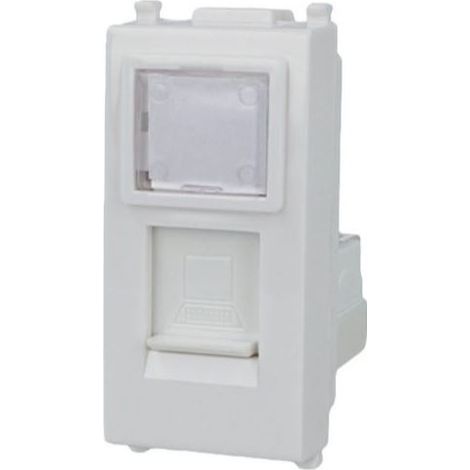 Presa Dati Lan RJ45 CAT5E Bianco Con Coperchio Compatibile Vimar Plana SD79790 (1/3)