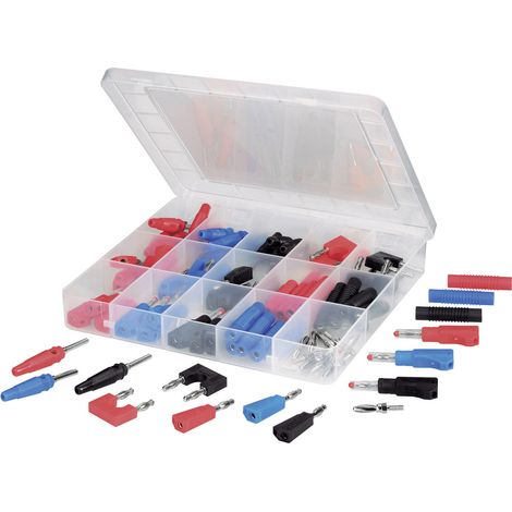 VOLTCRAFT SUBP84-03 Laborstecker Stift-Ø: 4 mm Schwarz, Rot, Blau, Silber 84 St.