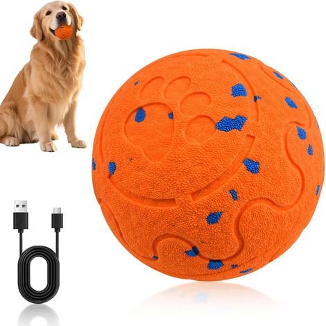 Interaktiver Hundeball, selbstantreibender Smartball, unzerstörbarer Ball, intelligentes interaktives Spielzeug mit 3 Modi, Spielzeug für mittelgroße und große Hunde (Orange) (1/5)