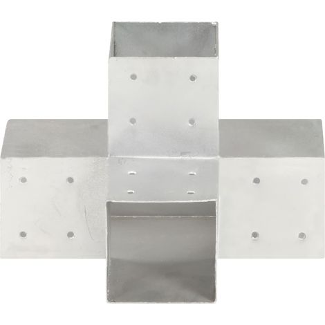 Connecteur de poteau Forme en X Métal galvanisé 101x101 mm CFW149177 (1/5)