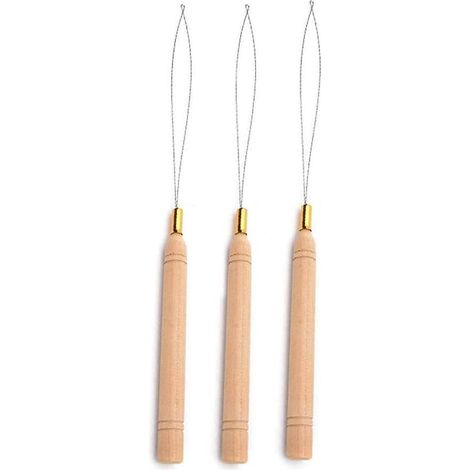 3-teiliges Set aus Schlaufen für Haarverlängerungen, Häkelnadel und Perlenaufhänger für Haar- oder Federverlängerungen (1/5)