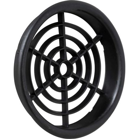 1 Grille de ventilation, ronde, ABS noir, diamètre 68 mm, encastrable, trou 60 mm (1/5)