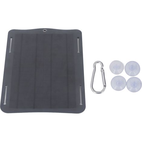 Ortviai Panneau Solaire Portable 10 W 5 V pour Chargeur d'Urgence Extérieur – Silicium Monocristallin, Compatible Téléphone et Lampe de Camping (1/5)