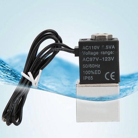 Électrovanne à réponse rapide pour eau, air et huile, 2 positions, 2 voies, en alliage d'aluminium DC110VG1/8 po (1/5)