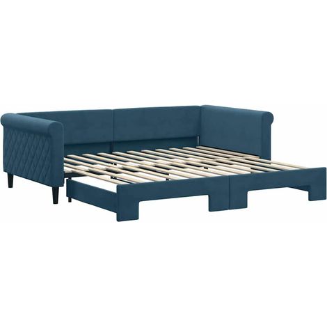 Maison Exclusive - Tagesbett Ausziehbar Blau 100x200 cm Samt