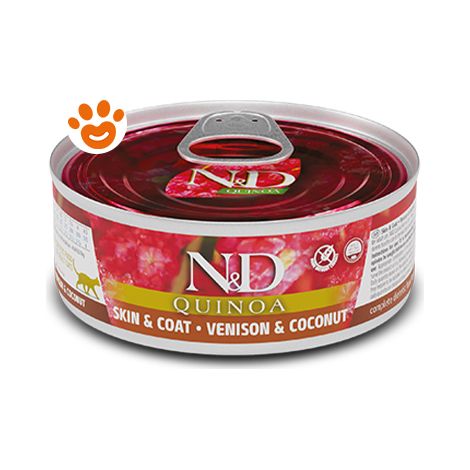 Farmina Cat N&D Quinoa Skin&Coat Cervo e Cocco - Farmina Cat N&D Quinoa Skin&Coat Cervo e Cocco - Lattina Da 80 Gr