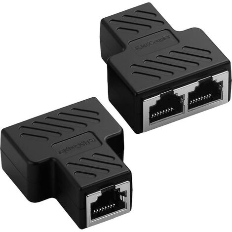 2 Pièces Doubleur RJ45, Adaptateur RJ45 1 vers 2, Câble Ethernet RJ45 pour Cat5 Cat5e Cat6 Cat7 Cat8, Répartiteur Câble Ethernet 100Mbps pour Ordinateur Cam Routeur (1/5)