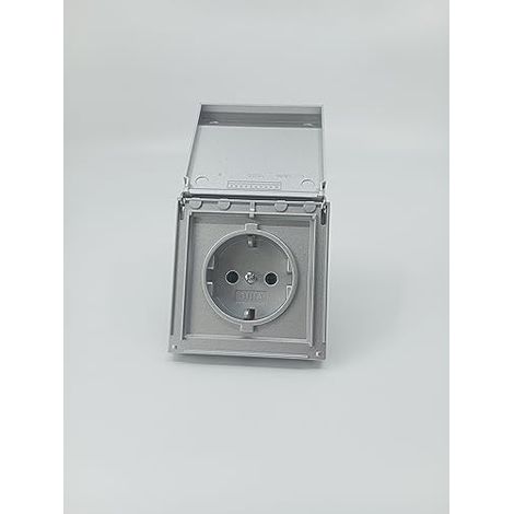 GIRA 445465 PRISE DE COURANT EN ALUMINIUM AVEC CLAPET IP44