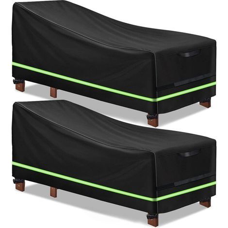 2 pièces Housse de canapé de jardin , Housse Canape Exterieur, Housse de Banc de Jardin Imperméable, Housse de canapé de Jardin, Housse de Banc de Jardin Noir 200x75x70/40cm (1/5)