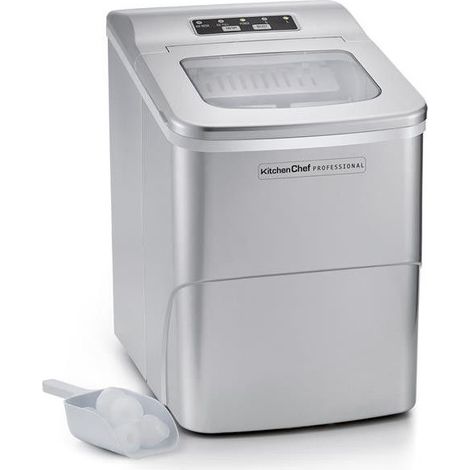 Kitchenchef – Machine à glaçons 80W 10-12kg/24h – 2 tailles de glaçons – Arrêt automatique – Réservoir 2L – Bac amovible – KSICE9