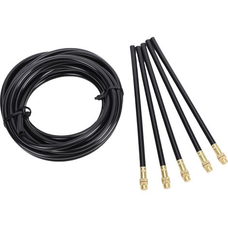 Système d'irrigation goutte à goutte de 4,88 m (16 pi), kit d'irrigation de jardin avec 5 buses, système d'arrosage automatique par atomisation pour extérieur, pelouse, serre, boucle universelle 5/8 d (1/5)