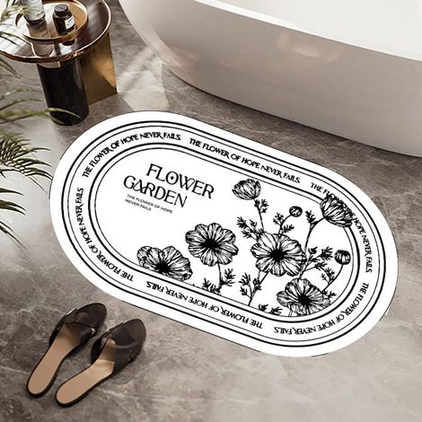 Ede Boue de diatomées Wind Whisper 4060cm Tapis de sol en terre de diatomées, paillasson de salle de bain, tapis absorbant et antidérapant, tapis d'entrée, lavable. (1/5)