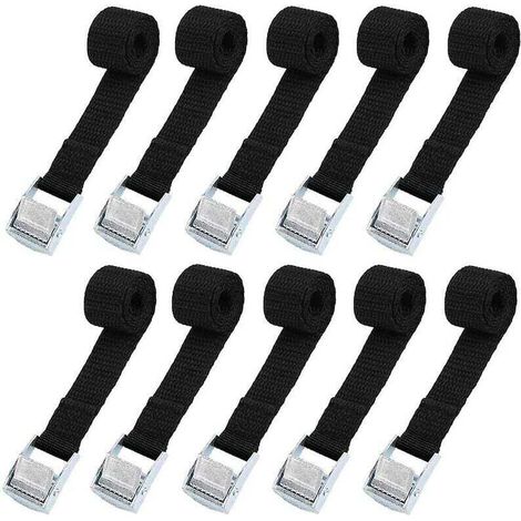 Sangle d'arrimage 10 pièces, sangles de cargaison, attache à boucle à came pour kayak d'arrimage (1/4)