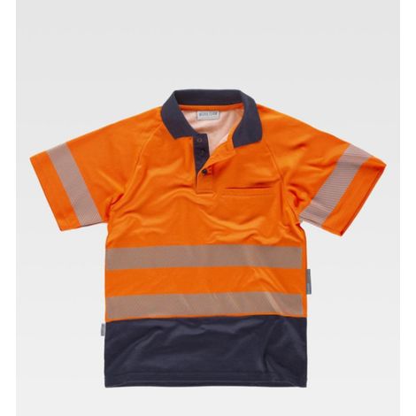 Polo combinado de manga corta en micropiqué de poliéster con interior de algodón C3895 (1/2)