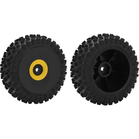 roues et pneus avant pour voiture télécommandée WLtoys 144010 1/14 (pneus en caoutchouc et roues en plastique). (1/5)