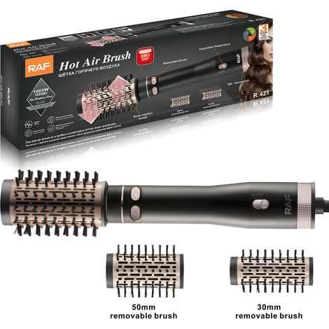 Automatisch rotierende Föhnbürste [Keratin- & Mandelölpflege] Keratin Protect (1000 W, Keramik, variable Temperatur, 2 Rundbürsten 30 & 50 mm)