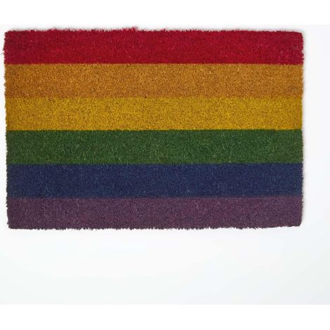 HOMESCAPES Coir Doormat Rainbow Pride Flag, 40 x 60 cm (1/4)