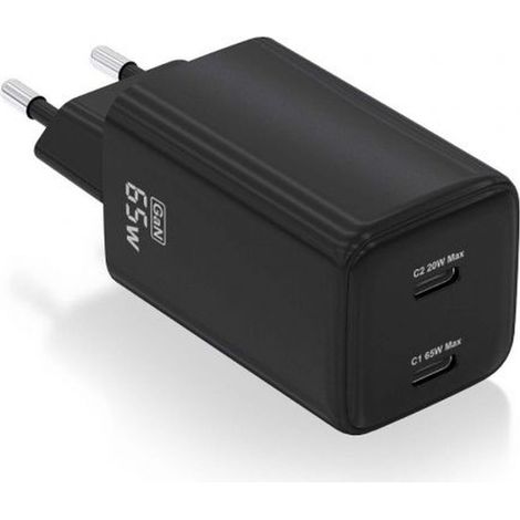 Caricabatterie da Parete Aisens ASCH-65W2P040-BK Nero 65 W (1 Unità)