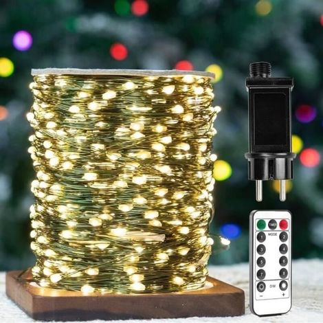 (Warm White) String Lights - Unspecified - 100m - 1000 Warm White LEDs - Waterproof - 8 Modes Remote Control (1/4)