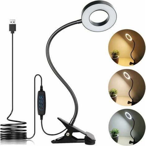 LED-Schreibtischlampe mit Klemme für Videokonferenzbeleuchtung, USB-Licht für Laptop-Zoom-Meetings