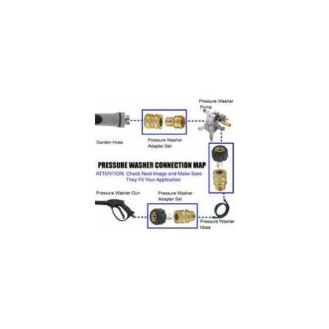 Accessoires pour nettoyeur haute pression, kit de raccord rapide pour tuyau haute pression, raccord rapide M22 3/8 3/4, 8 pièces (1/4)