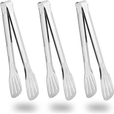 Ensemble de 3 pinces de service en acier inoxydable pour barbecue, idéales pour servir, cuisiner, cuire au four et frire. (1/5)