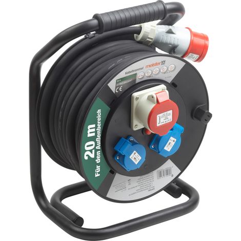 Meister Kabeltrommel H07RN-F5G2,5, IP44 - 20 m Kabel - Thermoschutz-Schalter - Outdoor