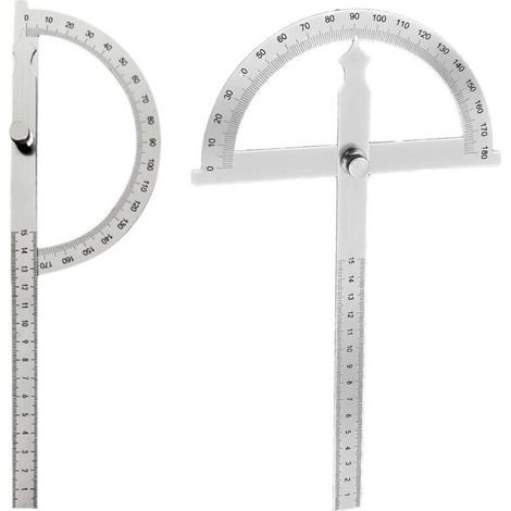 Winkelmesser, Winkellineal, Metallwinkelmesser, Winkelgoniometer (0–180°), Winkelmesser aus Edelstahl (0–180°), verstellbares Winkellineal aus Edelstahl (1/4)
