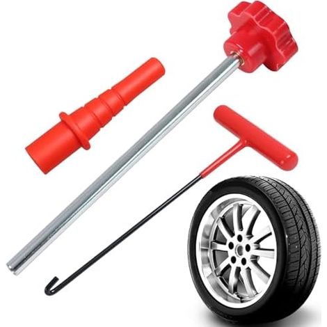 Outil d'installation de tige valve – 3 pièces retrait pneus, facile à utiliser, kit remplacement rapide, outil automobile Kit réparation d'entretien pour vélos, motos, VTT, scooters - (1/5)