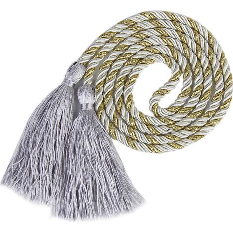 1 Paire D&39embrasses De Rideaux En Corde à Pampilles, Pour Salon, Chambre à Coucher, Gris + Doré (1/5)