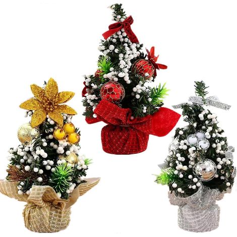 22 cm Tisch-Weihnachtsdekoration, kleiner Weihnachtsbaumschmuck, Dekoration für das Esszimmer, kleiner künstlicher Weihnachtsbaum für Küche und Büro (1/5)