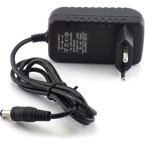 Adaptateur secteur 12V 2A avec prise standard européenne, compatible avec les lampes LED, les appareils photo, les caméras de surveillance et les routeurs. (1/5)