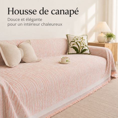 Jeté de Canapé en Chenille Moderne Plaid Housse Fauteuil et Canapé rose uni 180380cm 2 kg – Livraison gratuite (1/3)
