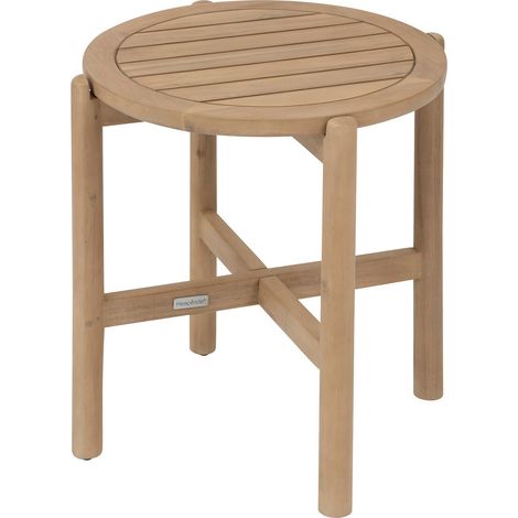 Table de jardin d'appoint ronde en bois DEONA (1/5)