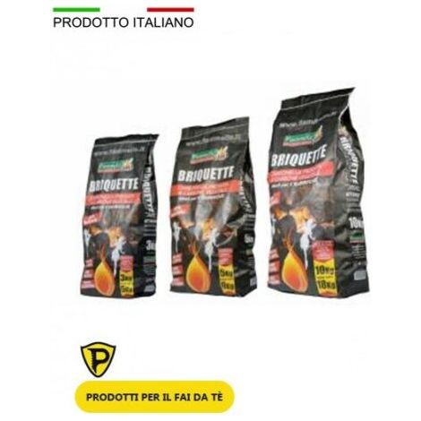 Carbonella per barbecue di legna carbone vegetale pressato brace – 3 sacchi da 3 kg
