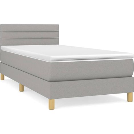 Maison Exclusive - Boxspringbett mit Matratze Hellgrau 90x190 cm