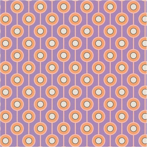 Retro wallpaper wall Profhome 395372 hot embossed non-woven wallpaper slightly textured with geometric shapes matt purple saffron yellow pink cream 4,5 m2 (1/5)