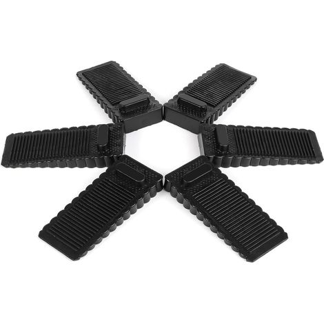 Lot de 18 Butées de Porte en Caoutchouc Antidérapant Bloc Porte en Silicone pour Tous les Sols Cale de Porte Empilable pour Sécuriser Toutes les Portes à la Maison ou au Bureau Noir (1/5)