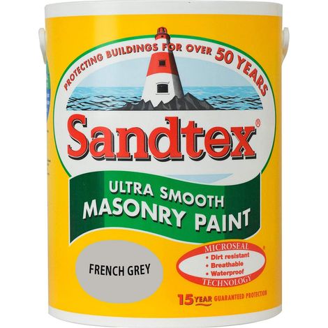 Sandtex 15 Year Microseal Smooth Masonry - French Grey - 5L