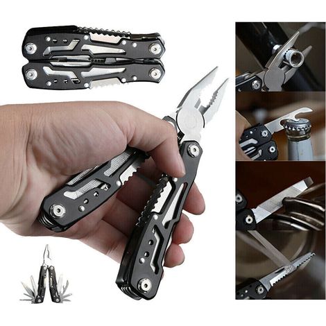 Multifunktionales Edelstahl-Multitool: Taschenzange, Säge, Klappzange, Outdoor-Werkzeug (DE)