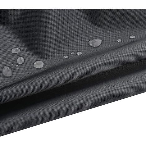 Schwarze, wasserdichte Kugelabdeckung für Grill (70 x 70 cm) mit seitlichem Gurt und winddichtem Design (1/4)