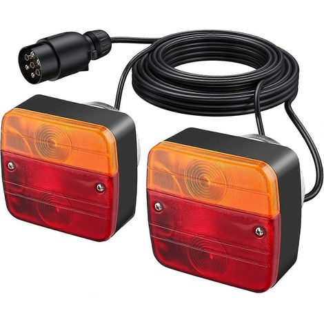 Justech 2 Stück 12V Rücklicht, Bremslicht, Blinker, Anhängerleuchte mit Magnetfüßen, für Anhänger, Wohnmobil, LKW, E-Prüfzeichen JXLGV (1/4)