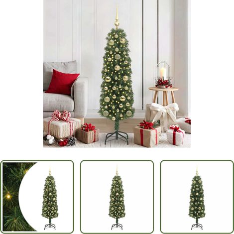 LED-Weihnachtsbaum - Künstlicher Weihnachtsbaum mit 150 LEDs mit Ständer Grün 150 cm (1/5)