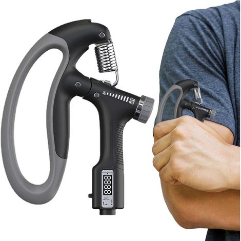 QAZQA 1pcs Entraîneur De Force De Préhension Réglable En Forme De R, 10-100 Kg De Renforcement Électronique De L'a vant-bras, Pinces À Main Pour Hommes, Exercice À Main Pour La Construction Musculaire (1/5)
