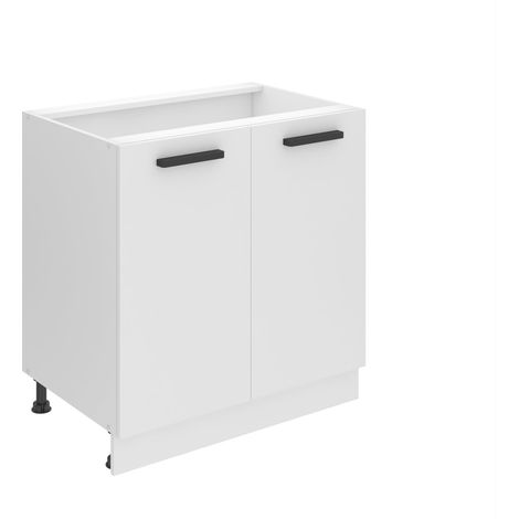 Belini Unterschrank Küche, Küchenunterschrank 80 cm Breite. SD Küchenunterschrank ohne Arbeitsplatte. Küchenschrank mit 2 Türen, Weiß matt