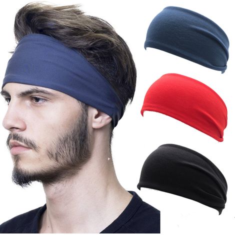 3PCS Bandeau de Sport pour Hommes et Femmes – Elastique Antidérapant Sports Bandeau pour Fitness, Entraînement, Course à pied, Cyclisme, Yoga, Basket-Ball, Football, et Tennis - Bandeau élastique Anti (1/4)