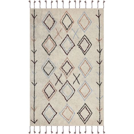 Teppich CORUM Beige 140 x 200 cm Baumwolle