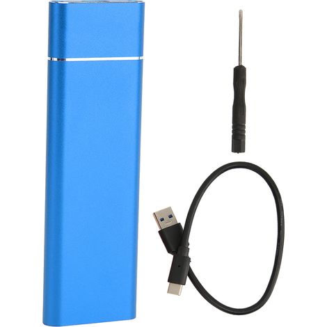 Boîtier SSD M.2 PCIe NVMe SATA double protocole, coque en alliage d'aluminium bleu, transfert haute vitesse via USB-C, étui mobile pour SSD externe (1/5)