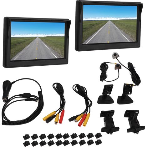 GARRYFIZH Caméra Latérale 12‑24V, Écran TFT 5", IP67, pour Voiture/Bus/Camion (1/5)